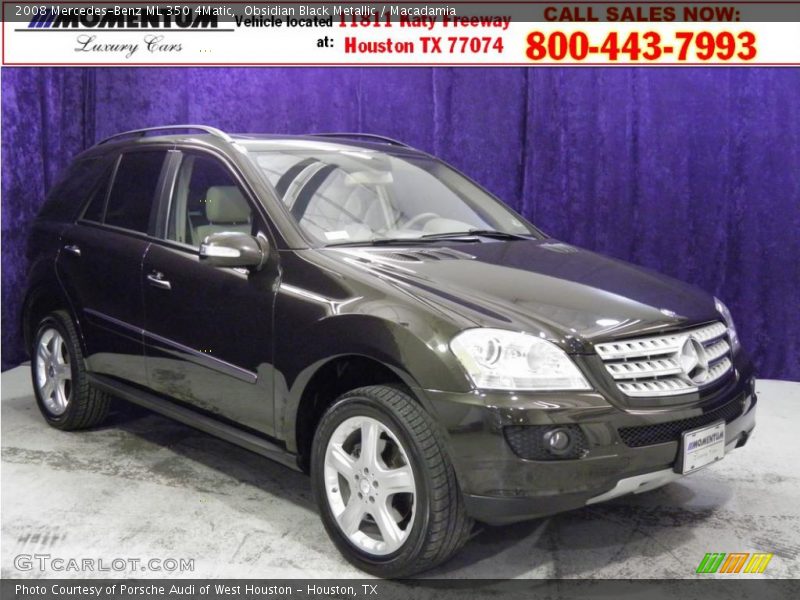 Obsidian Black Metallic / Macadamia 2008 Mercedes-Benz ML 350 4Matic