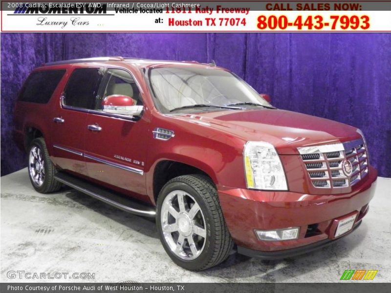 Infrared / Cocoa/Light Cashmere 2008 Cadillac Escalade ESV AWD