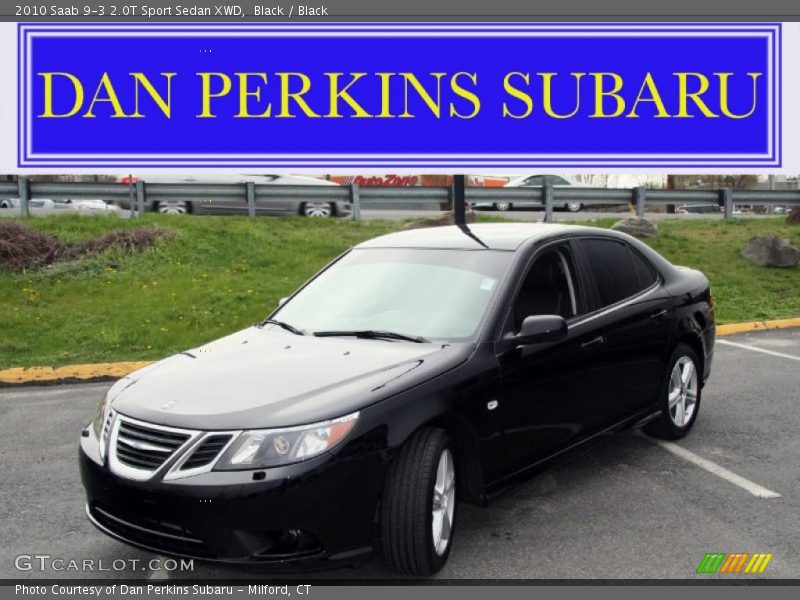 Black / Black 2010 Saab 9-3 2.0T Sport Sedan XWD