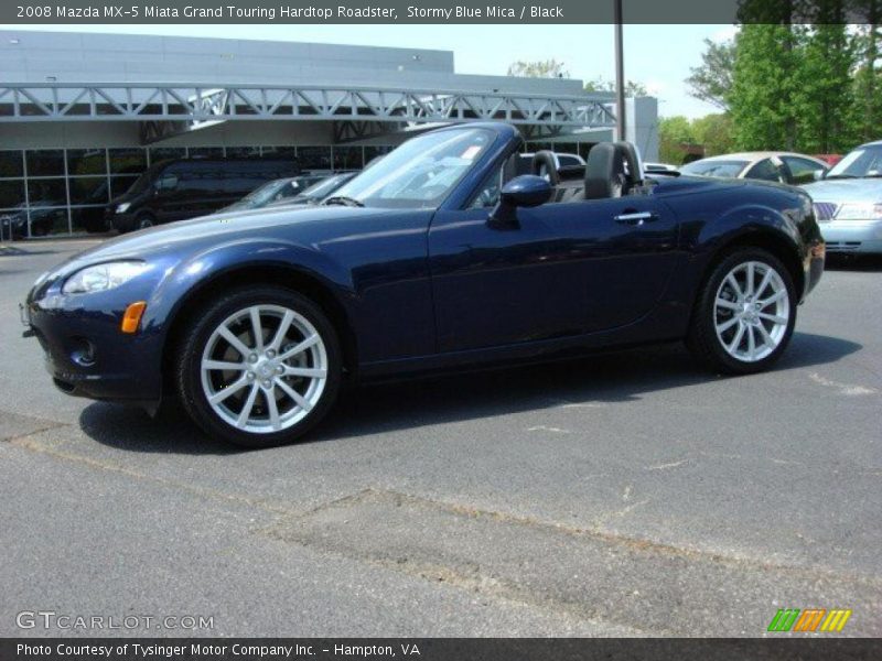Stormy Blue Mica / Black 2008 Mazda MX-5 Miata Grand Touring Hardtop Roadster