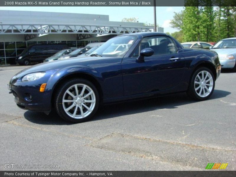 Stormy Blue Mica / Black 2008 Mazda MX-5 Miata Grand Touring Hardtop Roadster