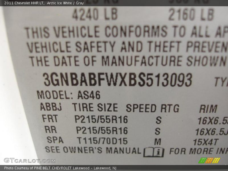 Arctic Ice White / Gray 2011 Chevrolet HHR LT