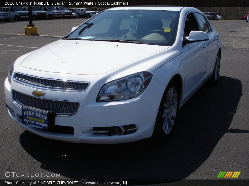 Summit White / Cocoa/Cashmere 2010 Chevrolet Malibu LTZ Sedan