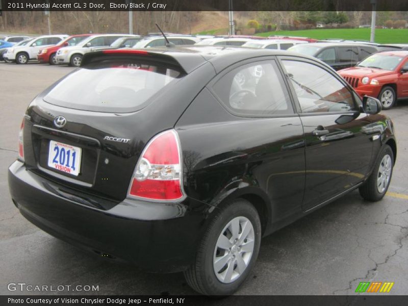 Ebony Black / Gray 2011 Hyundai Accent GL 3 Door