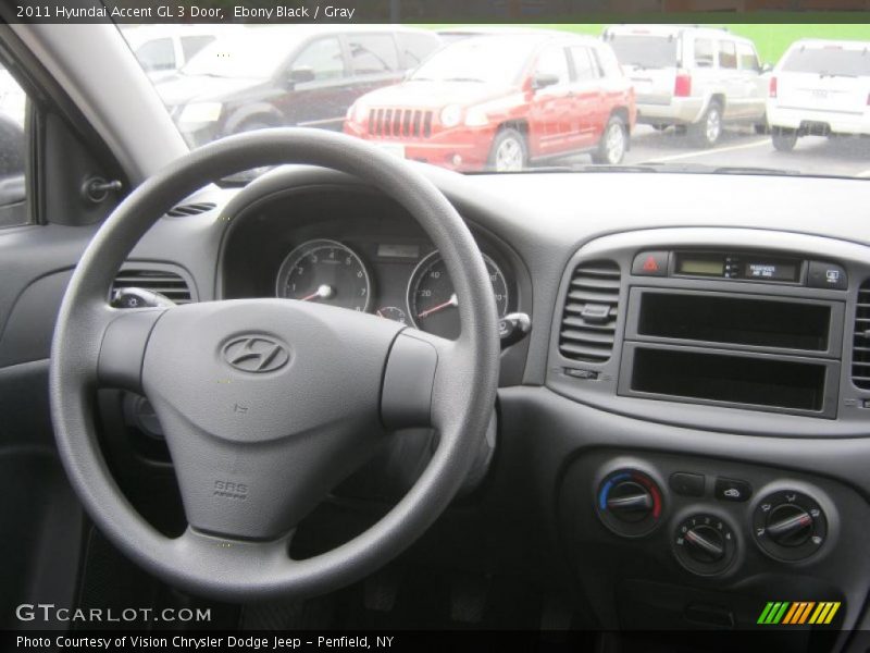 Ebony Black / Gray 2011 Hyundai Accent GL 3 Door