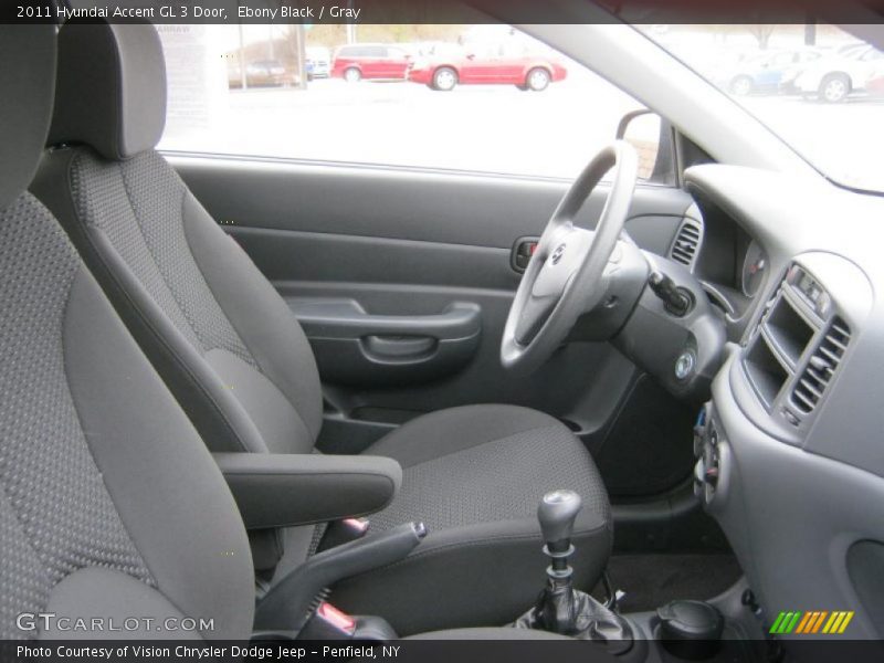 Ebony Black / Gray 2011 Hyundai Accent GL 3 Door