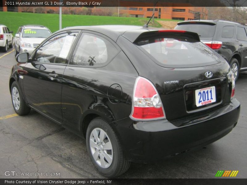 Ebony Black / Gray 2011 Hyundai Accent GL 3 Door