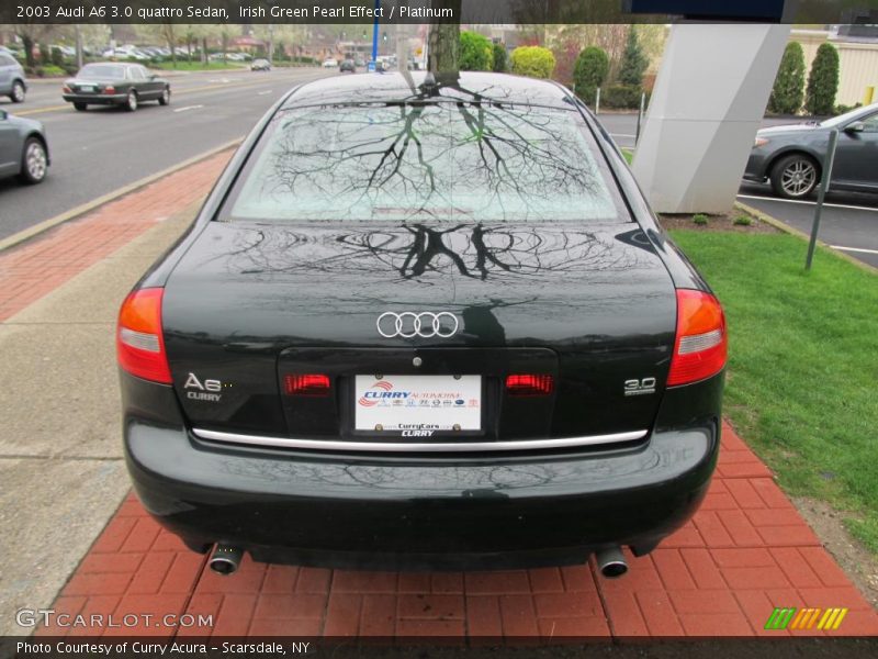 Irish Green Pearl Effect / Platinum 2003 Audi A6 3.0 quattro Sedan