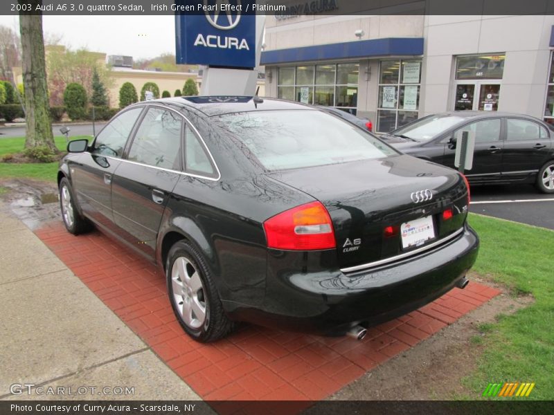 Irish Green Pearl Effect / Platinum 2003 Audi A6 3.0 quattro Sedan