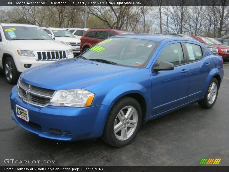 Marathon Blue Pearl / Dark Slate Gray/Light Slate Gray 2008 Dodge Avenger SXT