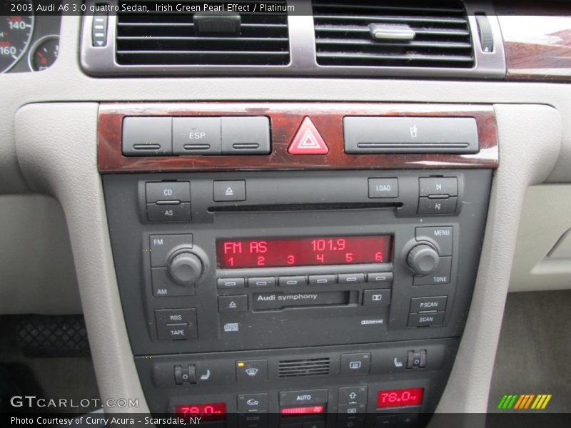 Irish Green Pearl Effect / Platinum 2003 Audi A6 3.0 quattro Sedan