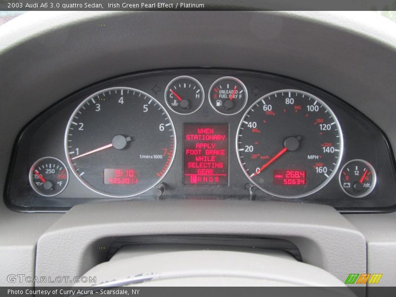 Irish Green Pearl Effect / Platinum 2003 Audi A6 3.0 quattro Sedan