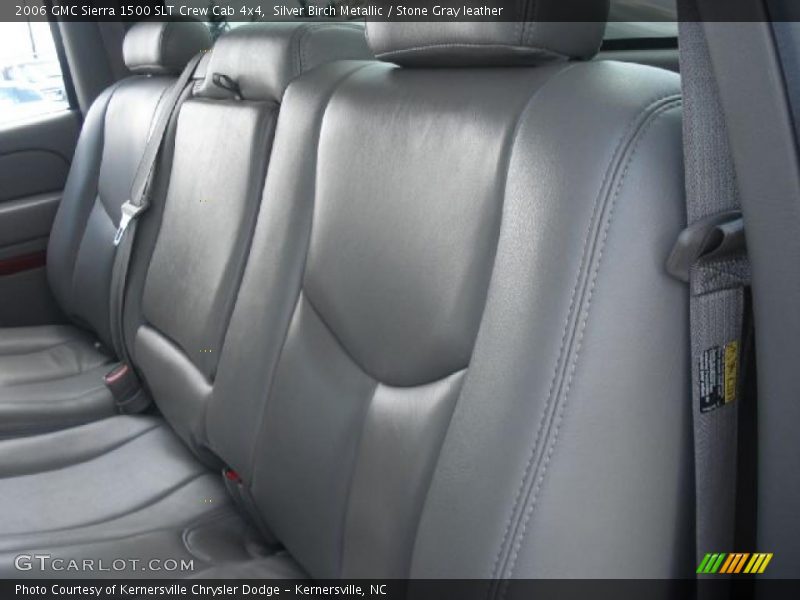 Silver Birch Metallic / Stone Gray leather 2006 GMC Sierra 1500 SLT Crew Cab 4x4