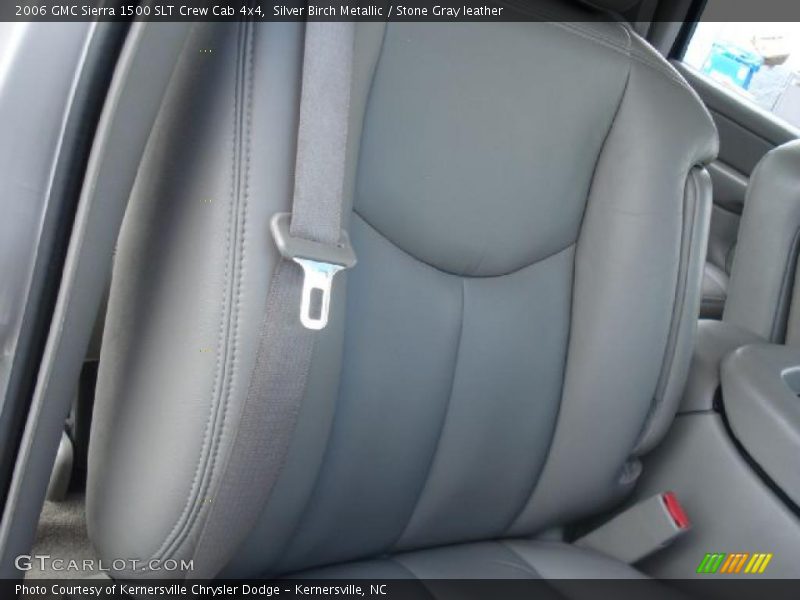 Silver Birch Metallic / Stone Gray leather 2006 GMC Sierra 1500 SLT Crew Cab 4x4