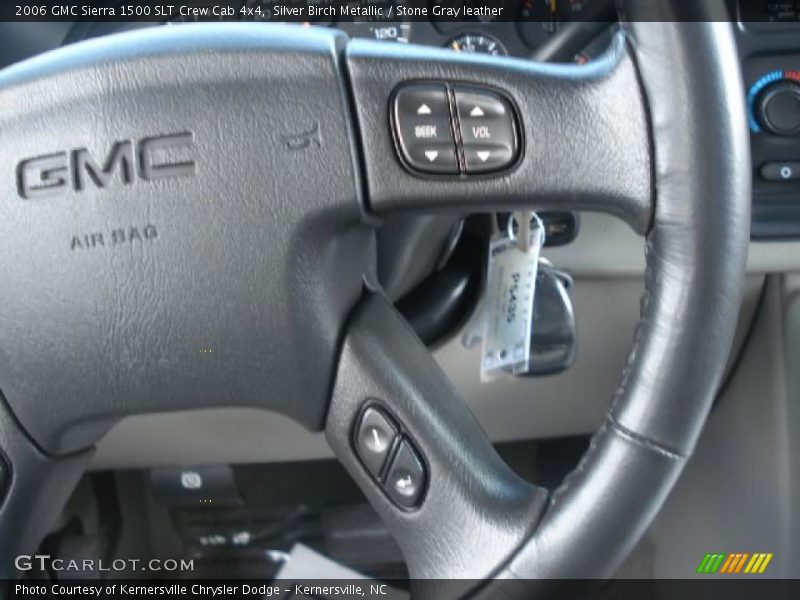Silver Birch Metallic / Stone Gray leather 2006 GMC Sierra 1500 SLT Crew Cab 4x4