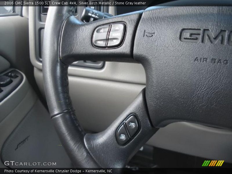 Silver Birch Metallic / Stone Gray leather 2006 GMC Sierra 1500 SLT Crew Cab 4x4