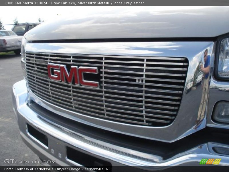 Silver Birch Metallic / Stone Gray leather 2006 GMC Sierra 1500 SLT Crew Cab 4x4