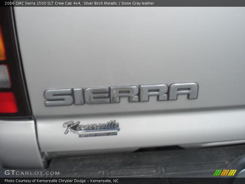 Silver Birch Metallic / Stone Gray leather 2006 GMC Sierra 1500 SLT Crew Cab 4x4