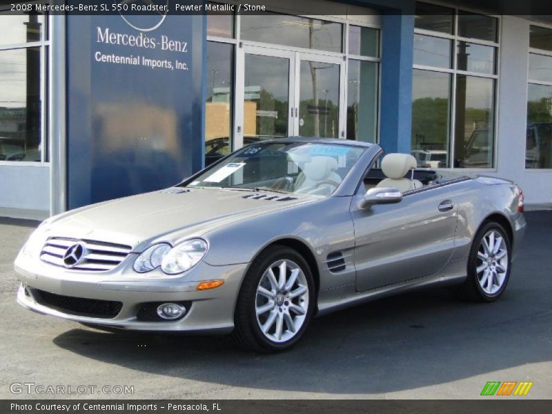 Pewter Metallic / Stone 2008 Mercedes-Benz SL 550 Roadster