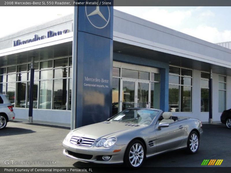 Pewter Metallic / Stone 2008 Mercedes-Benz SL 550 Roadster