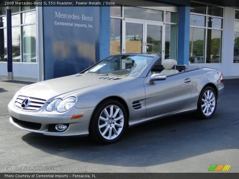 Pewter Metallic / Stone 2008 Mercedes-Benz SL 550 Roadster