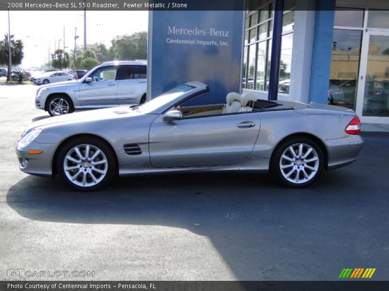 Pewter Metallic / Stone 2008 Mercedes-Benz SL 550 Roadster