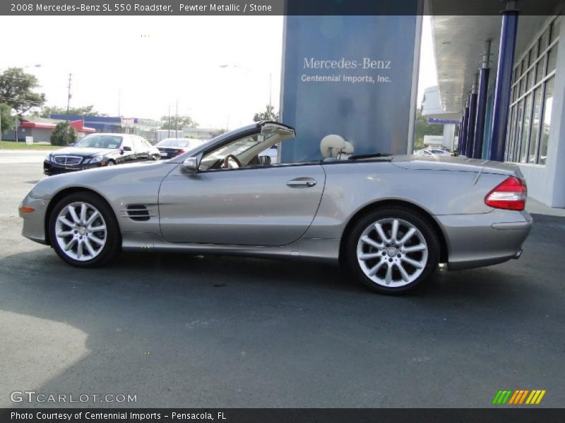 Pewter Metallic / Stone 2008 Mercedes-Benz SL 550 Roadster