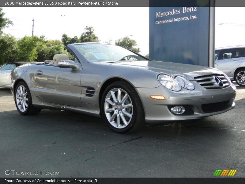 Pewter Metallic / Stone 2008 Mercedes-Benz SL 550 Roadster