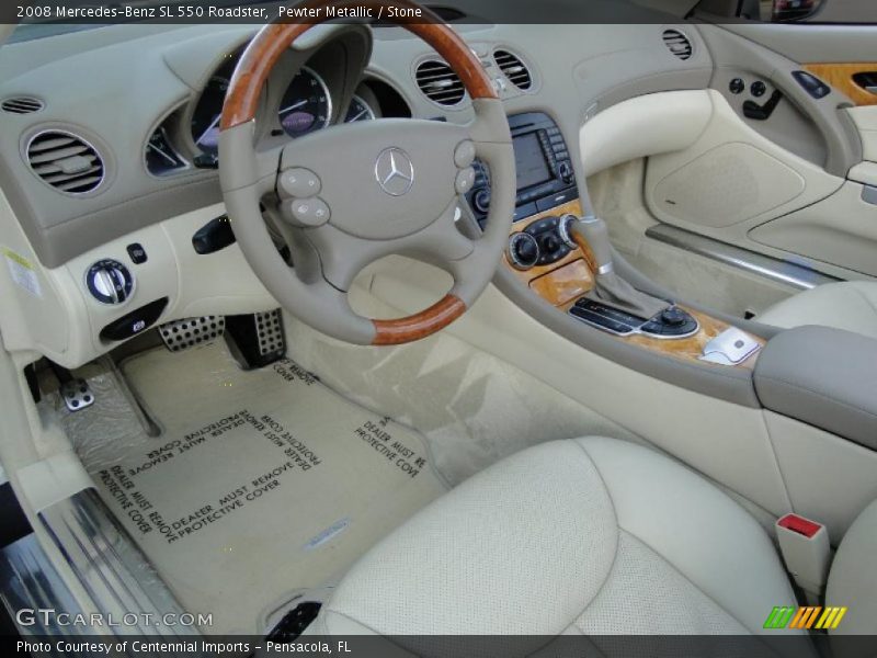 Pewter Metallic / Stone 2008 Mercedes-Benz SL 550 Roadster