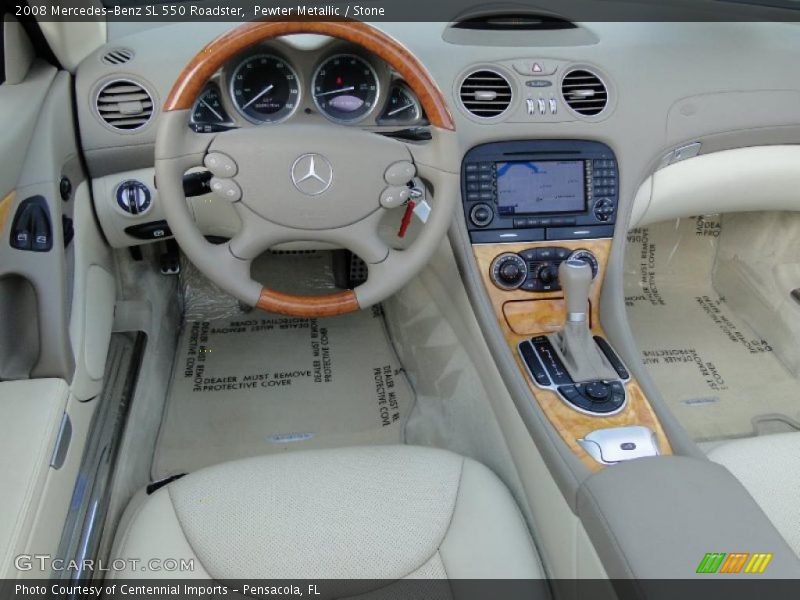 Pewter Metallic / Stone 2008 Mercedes-Benz SL 550 Roadster