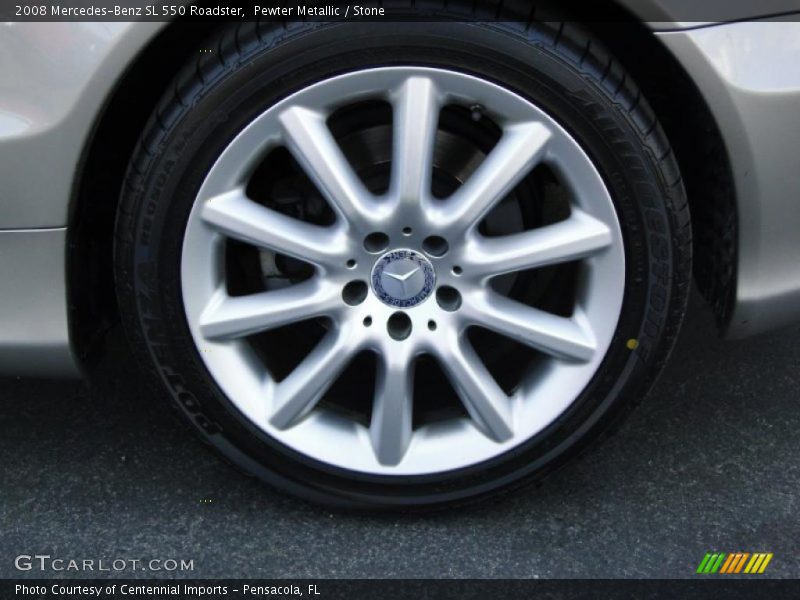Pewter Metallic / Stone 2008 Mercedes-Benz SL 550 Roadster