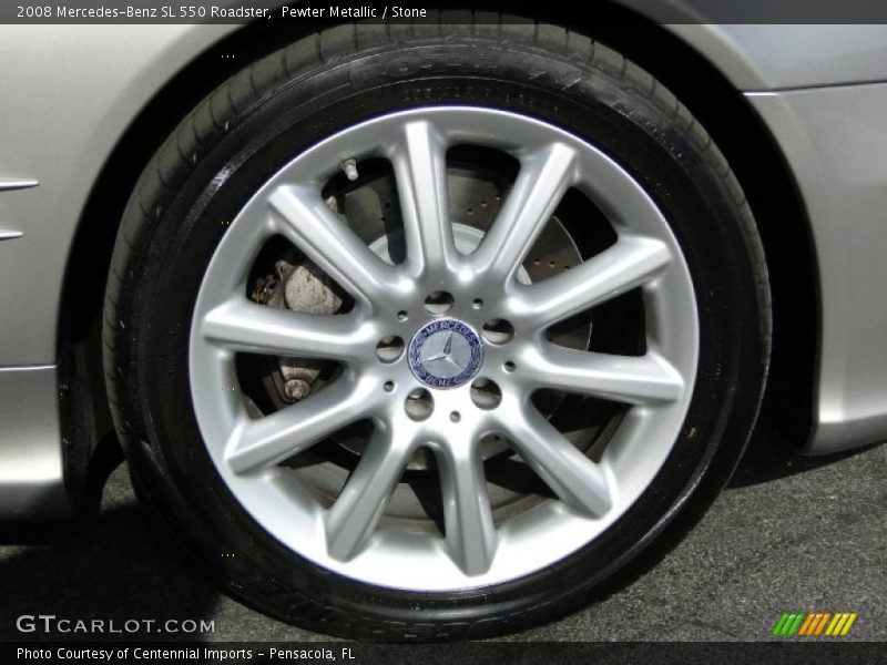 Pewter Metallic / Stone 2008 Mercedes-Benz SL 550 Roadster