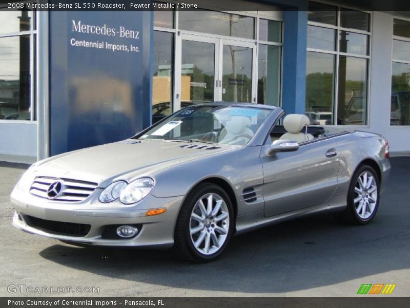 Pewter Metallic / Stone 2008 Mercedes-Benz SL 550 Roadster