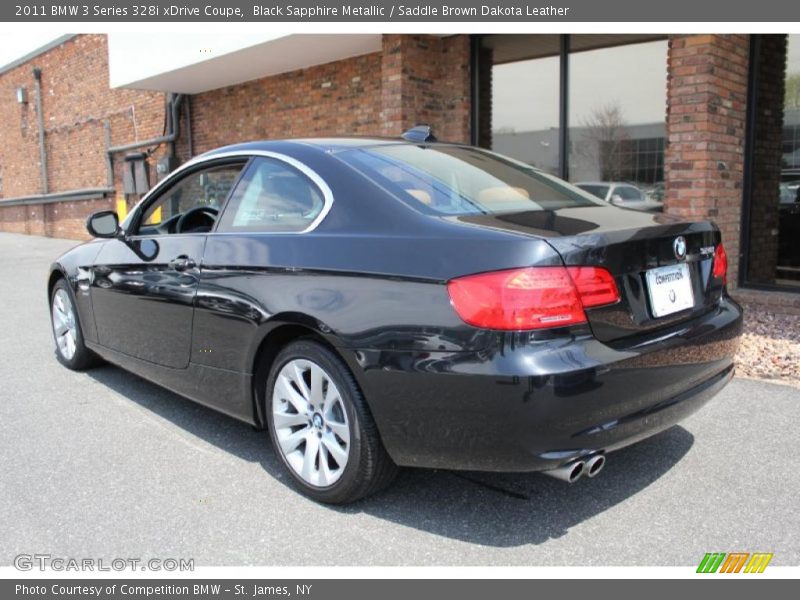 Black Sapphire Metallic / Saddle Brown Dakota Leather 2011 BMW 3 Series 328i xDrive Coupe