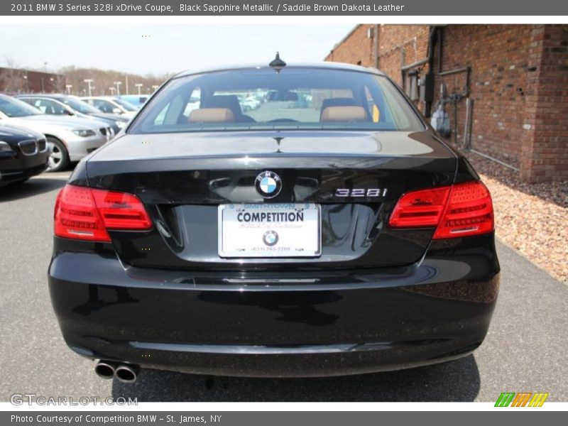 Black Sapphire Metallic / Saddle Brown Dakota Leather 2011 BMW 3 Series 328i xDrive Coupe