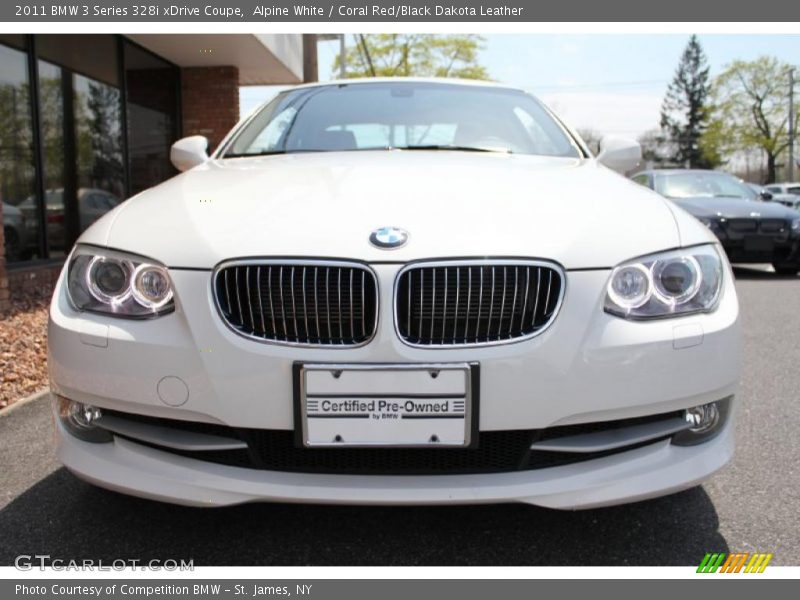 Alpine White / Coral Red/Black Dakota Leather 2011 BMW 3 Series 328i xDrive Coupe
