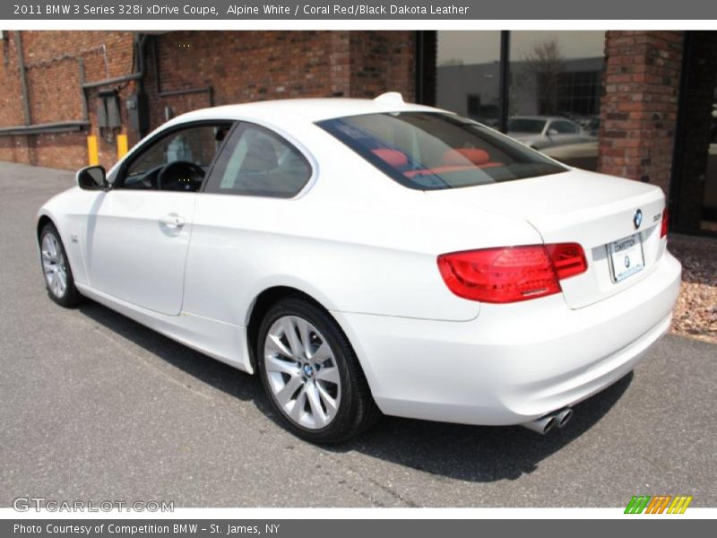 Alpine White / Coral Red/Black Dakota Leather 2011 BMW 3 Series 328i xDrive Coupe