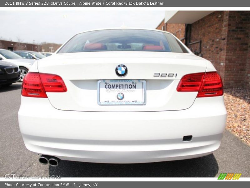 Alpine White / Coral Red/Black Dakota Leather 2011 BMW 3 Series 328i xDrive Coupe