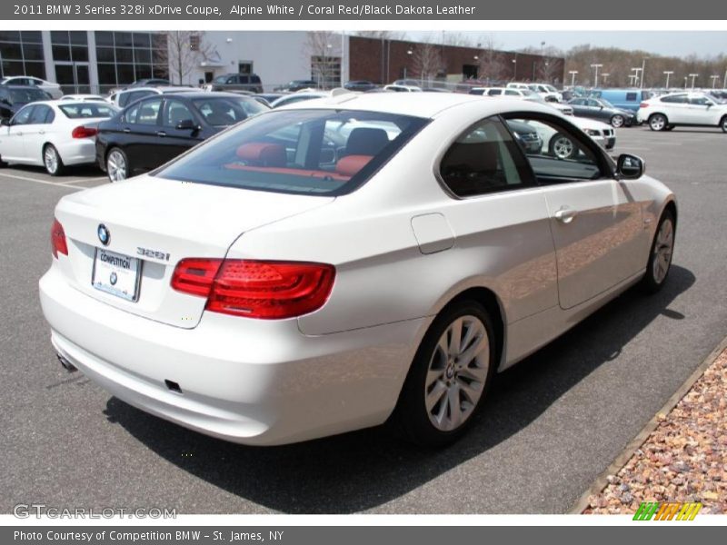 Alpine White / Coral Red/Black Dakota Leather 2011 BMW 3 Series 328i xDrive Coupe