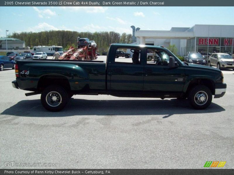 Dark Green Metallic / Dark Charcoal 2005 Chevrolet Silverado 3500 LS Crew Cab 4x4 Dually