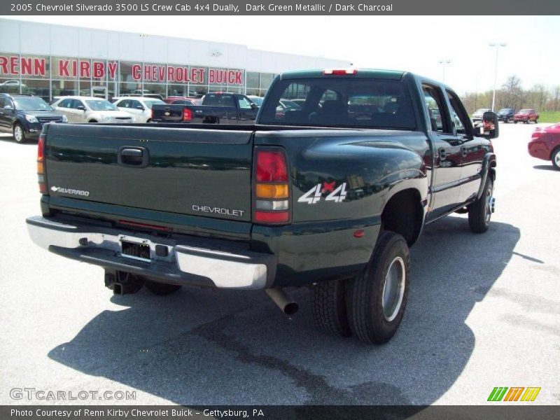 Dark Green Metallic / Dark Charcoal 2005 Chevrolet Silverado 3500 LS Crew Cab 4x4 Dually