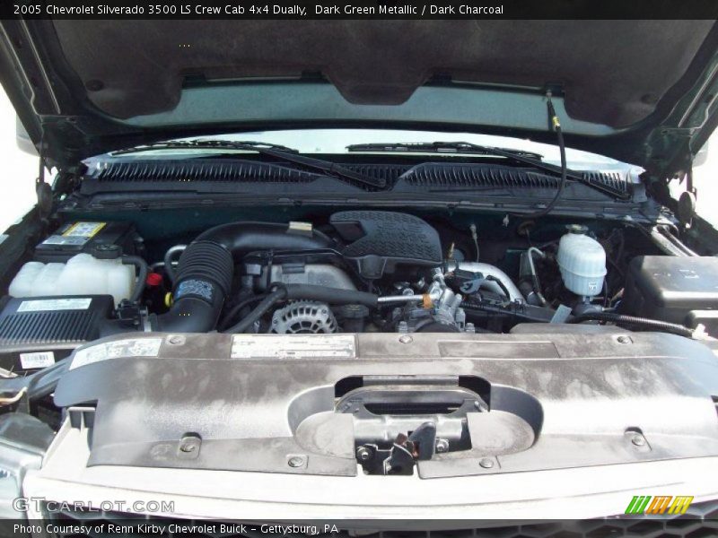 Dark Green Metallic / Dark Charcoal 2005 Chevrolet Silverado 3500 LS Crew Cab 4x4 Dually