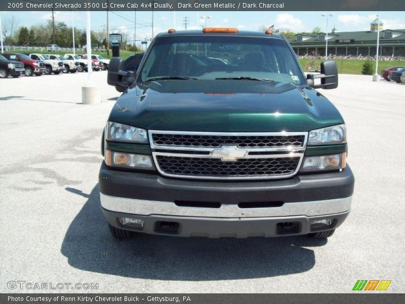 Dark Green Metallic / Dark Charcoal 2005 Chevrolet Silverado 3500 LS Crew Cab 4x4 Dually