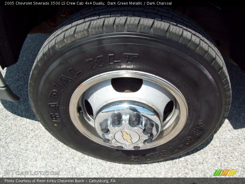 Dark Green Metallic / Dark Charcoal 2005 Chevrolet Silverado 3500 LS Crew Cab 4x4 Dually