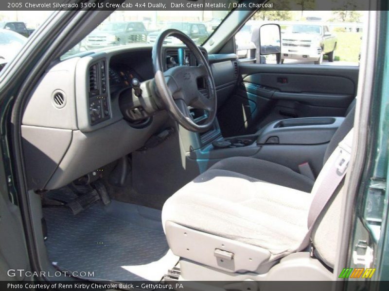Dark Green Metallic / Dark Charcoal 2005 Chevrolet Silverado 3500 LS Crew Cab 4x4 Dually