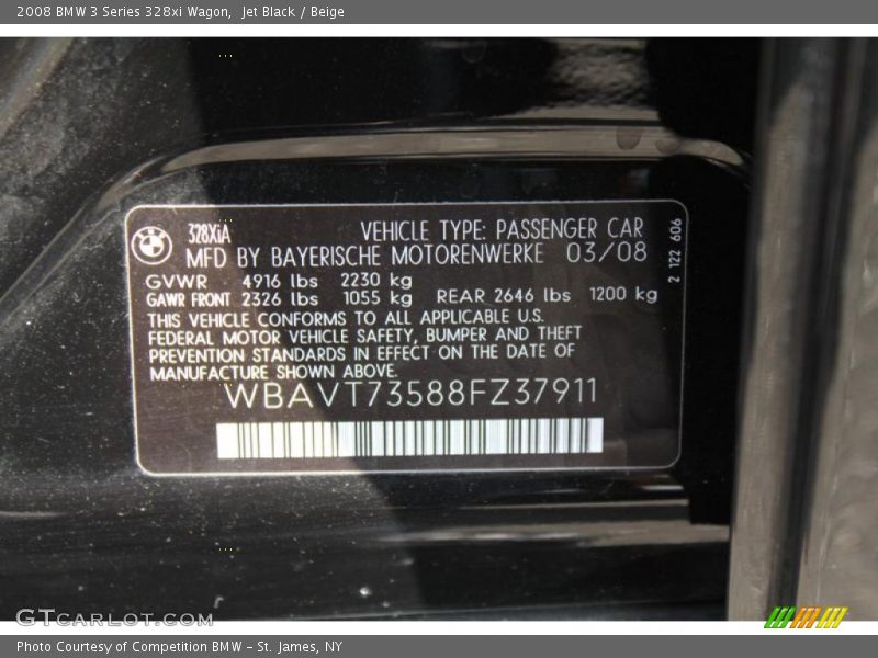 Jet Black / Beige 2008 BMW 3 Series 328xi Wagon