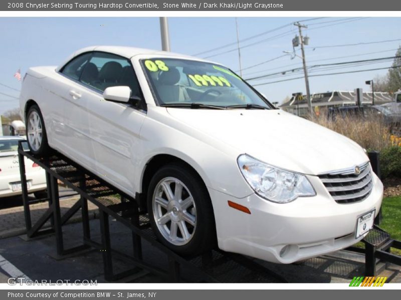 Stone White / Dark Khaki/Light Graystone 2008 Chrysler Sebring Touring Hardtop Convertible