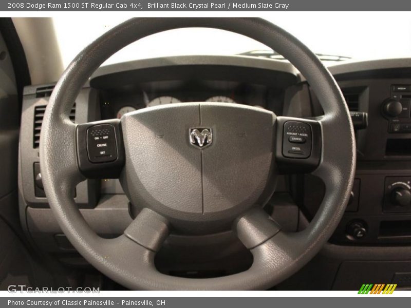 Brilliant Black Crystal Pearl / Medium Slate Gray 2008 Dodge Ram 1500 ST Regular Cab 4x4