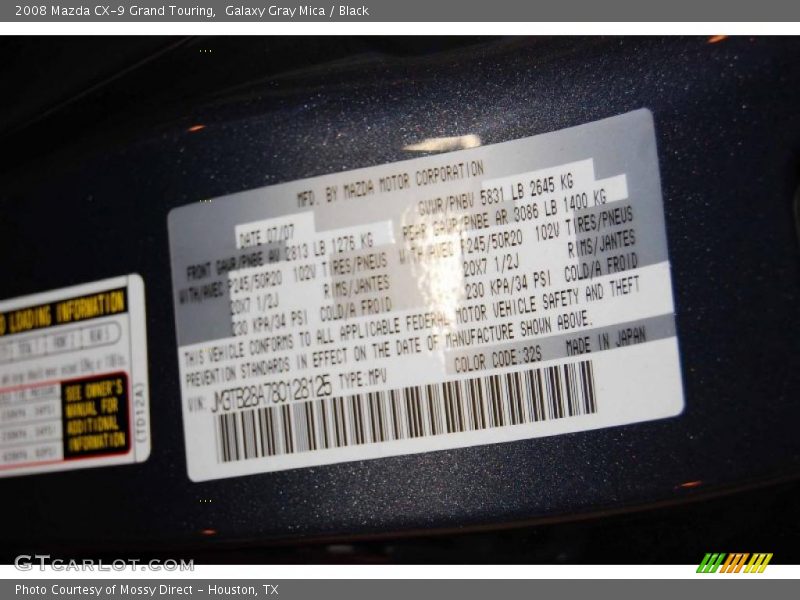 Galaxy Gray Mica / Black 2008 Mazda CX-9 Grand Touring
