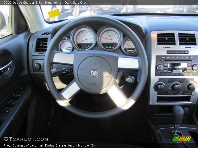 Stone White / Dark Slate Gray 2010 Dodge Charger 3.5L